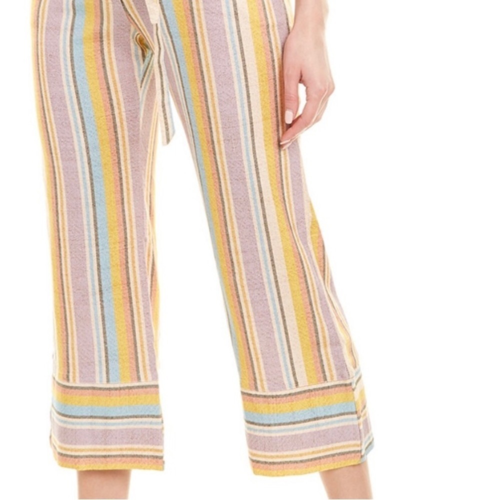 ELLEJAY | REVOLVE Linen Blend Bold Striped Pants w/ Belt Women's  size S - Picture 5 of 6